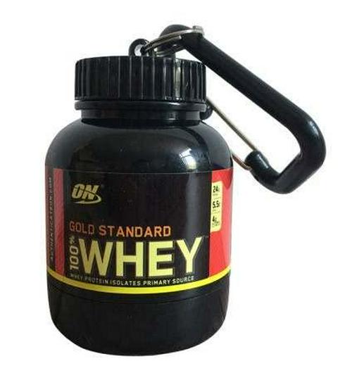 Protein and Supplement Gym Keychain (Black Gold Standard 100% Whey)