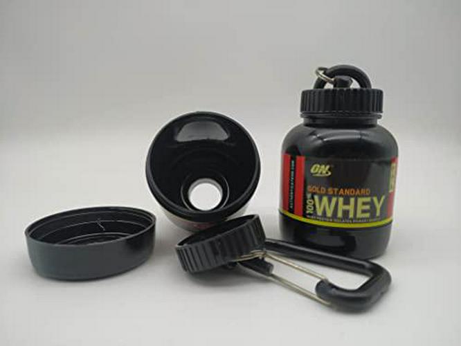 Protein and Supplement Gym Keychain (Black Gold Standard 100% Whey)