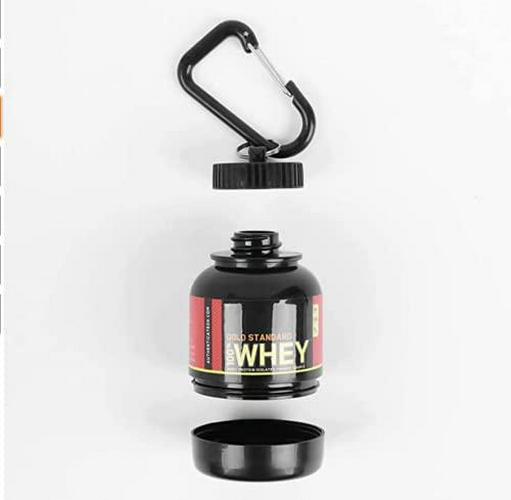 Protein and Supplement Gym Keychain (Black Gold Standard 100% Whey)