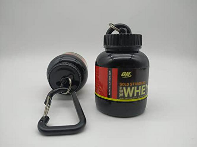 Protein and Supplement Gym Keychain (Black Gold Standard 100% Whey)