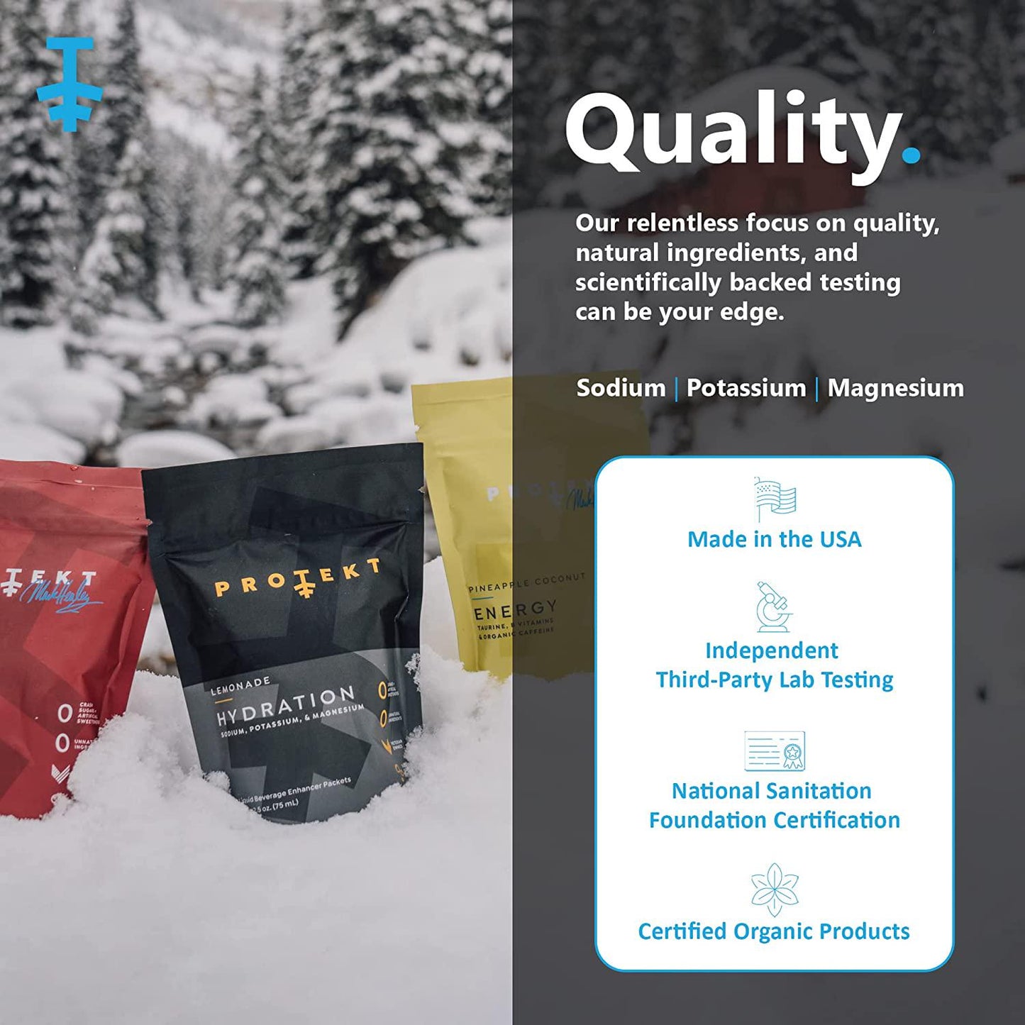 Protekt Hydration Liquid Electrolyte Packets - Organic Electrolytes and Sugar-Free Energy Packets - 10:2:1 Sodium, Potassium, Magnesium Ratio for Electrolyte Balance - Hydration Pack of 10 - Lemonade