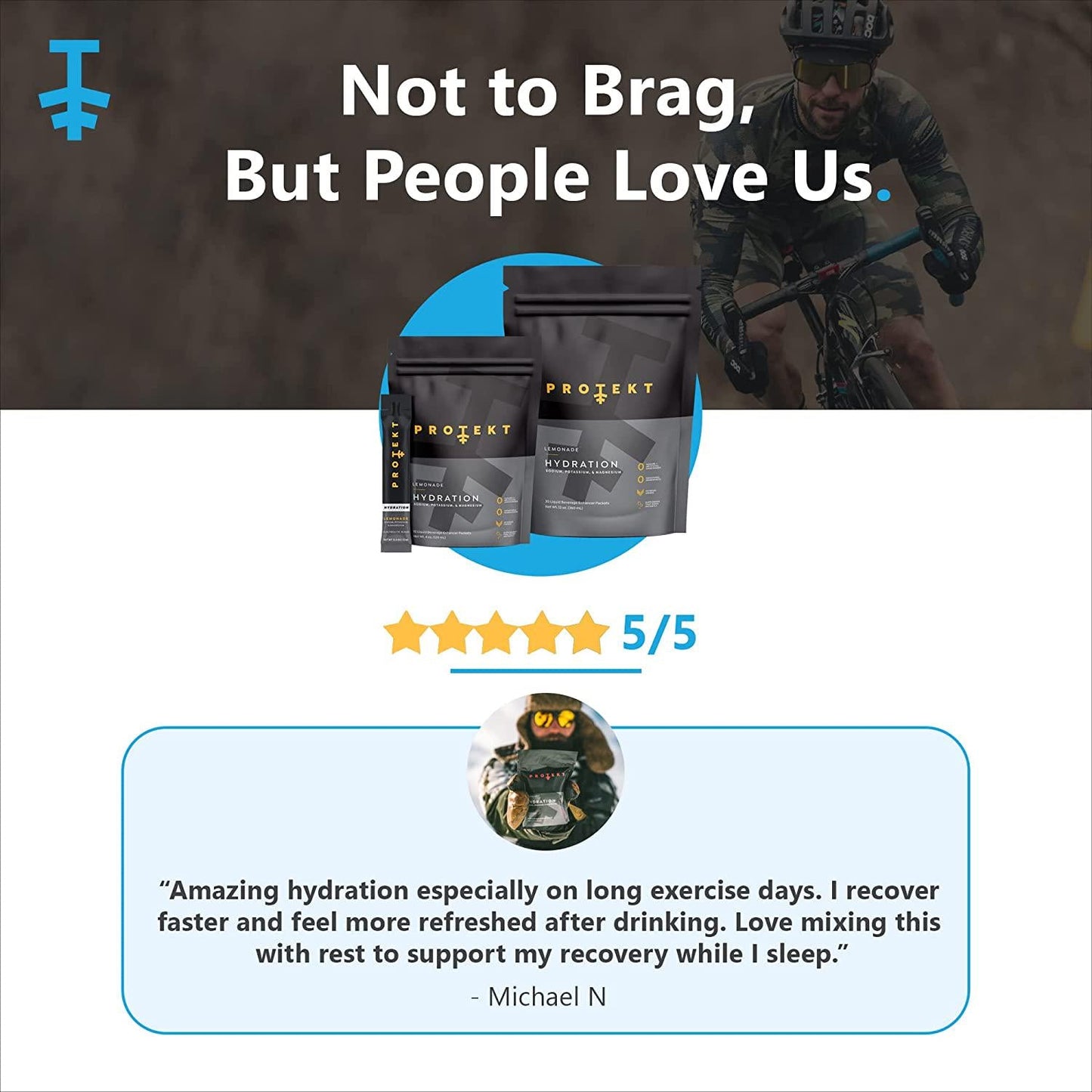 Protekt Hydration Liquid Electrolyte Packets - Organic Electrolytes and Sugar-Free Energy Packets - 10:2:1 Sodium, Potassium, Magnesium Ratio for Electrolyte Balance - Hydration Pack of 10 - Lemonade