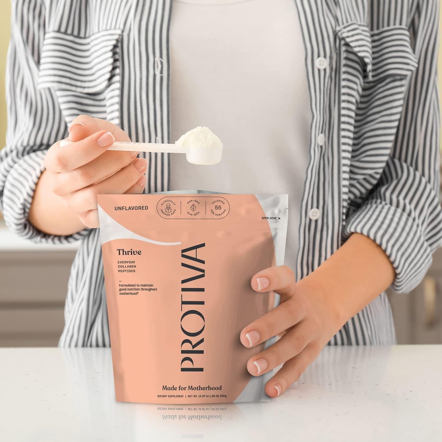 Protiva Thrive Unfavored Collagen Peptides - Prenatal and Postpartum - Vital Proteins Collagen Peptides Powder - Safe and Effective Collagen Supplements - Protein Powder for Women - (16oz/450g)