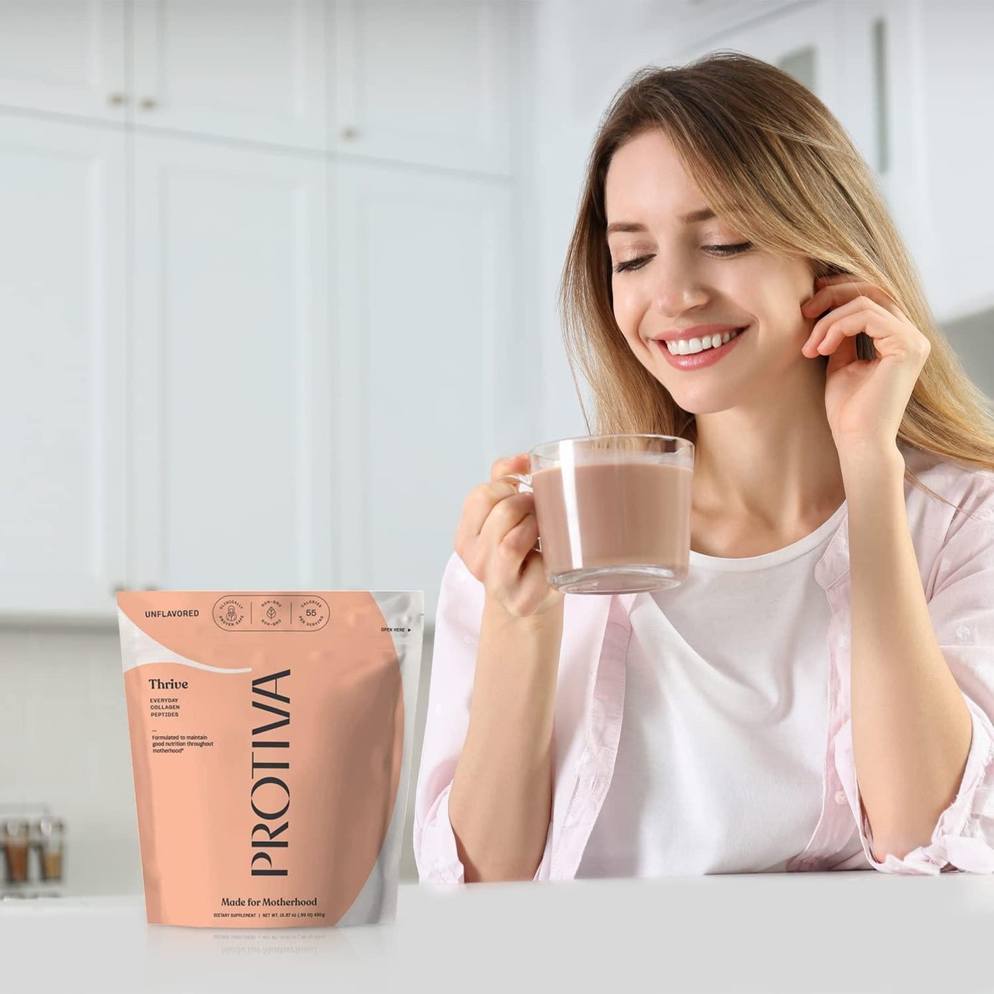 Protiva Thrive Unfavored Collagen Peptides - Prenatal and Postpartum - Vital Proteins Collagen Peptides Powder - Safe and Effective Collagen Supplements - Protein Powder for Women - (16oz/450g)