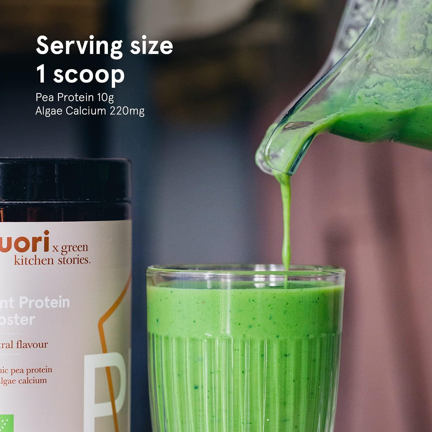 Puori Vegan Plant Protein Enhancer Powder - 25 Servings - Neutral Flavor Pea Protein with Algae Calcium for Essential Amino Acids - Dairy-Free, Vegetarian, Non GMO