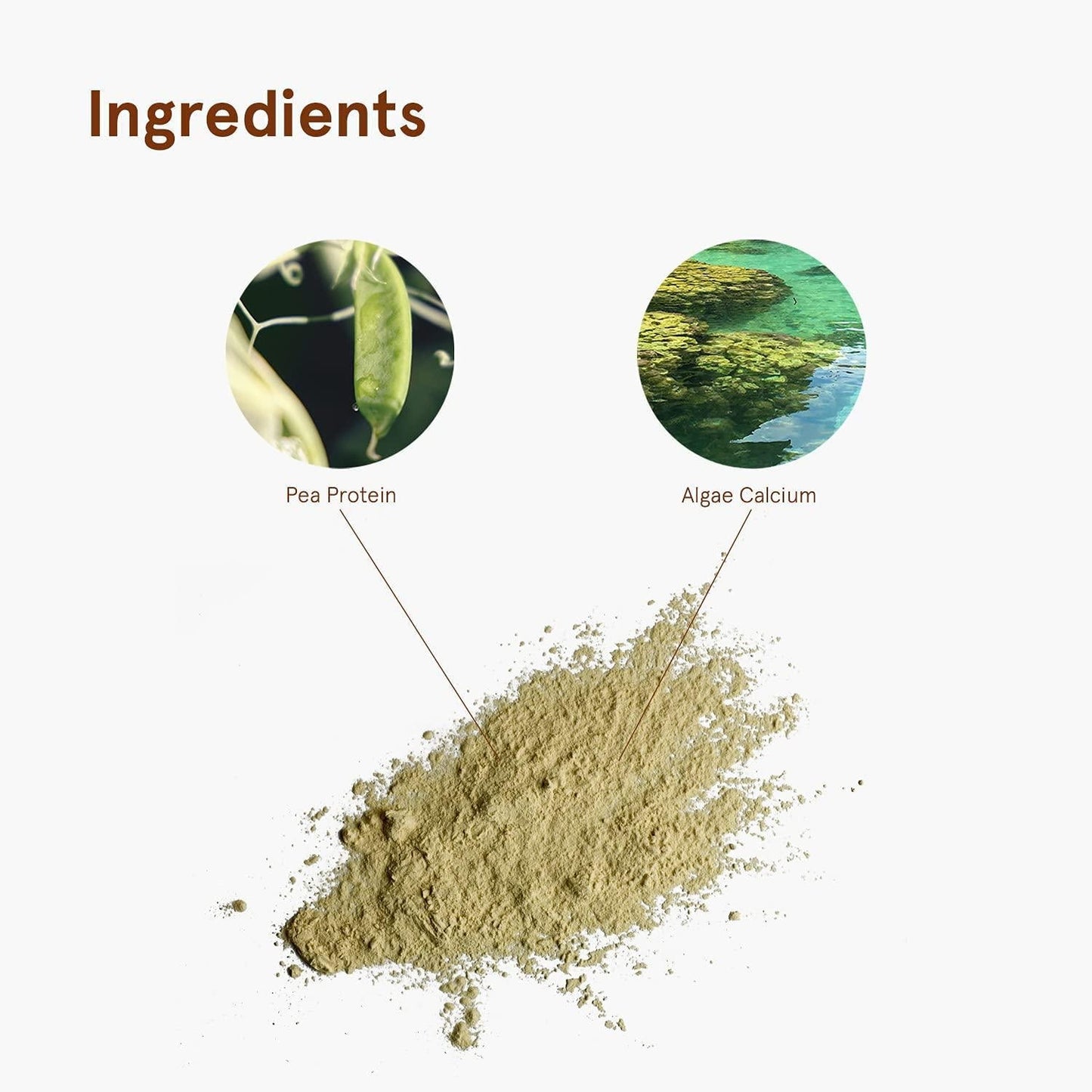 Puori Vegan Plant Protein Enhancer Powder - 25 Servings - Neutral Flavor Pea Protein with Algae Calcium for Essential Amino Acids - Dairy-Free, Vegetarian, Non GMO