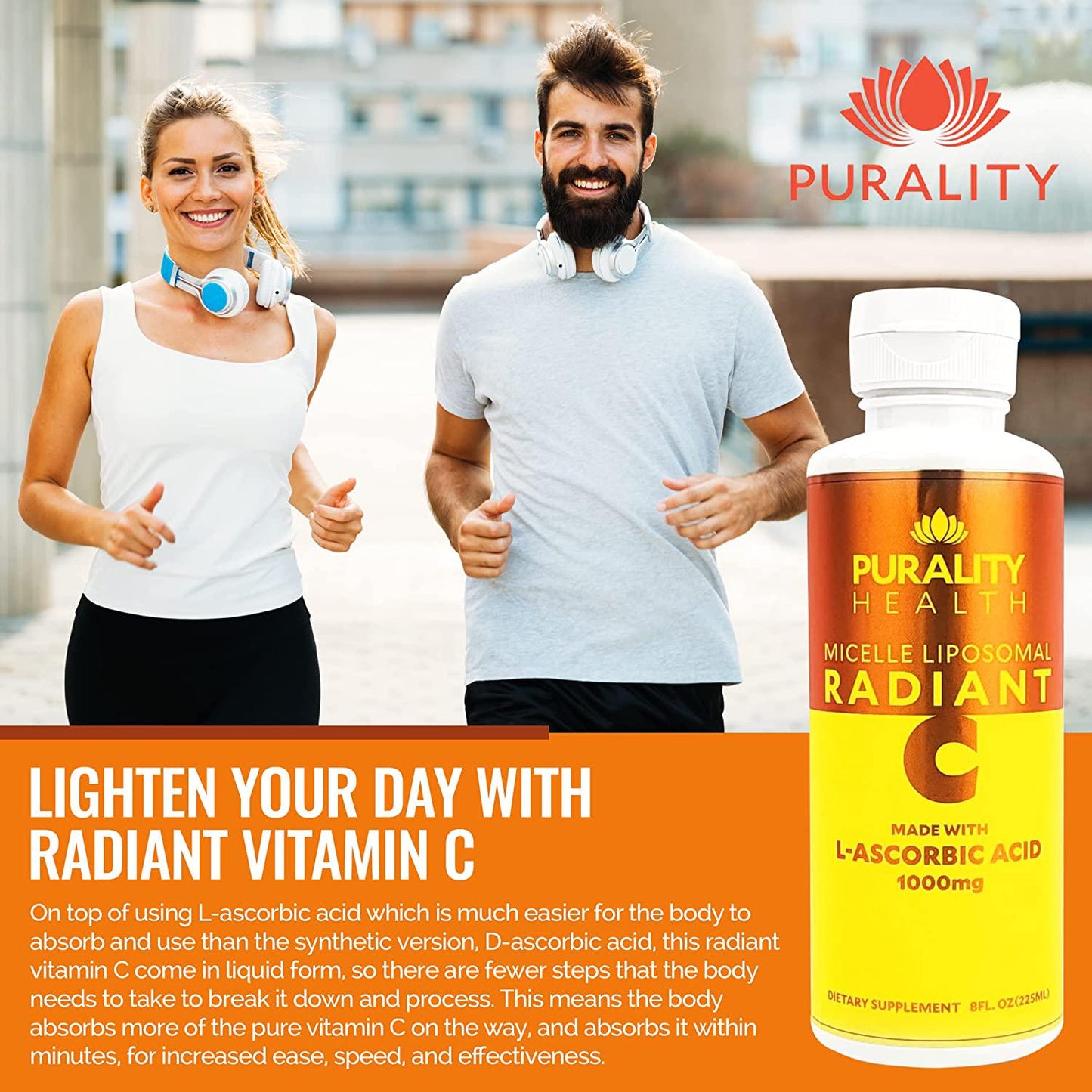 PuraTHRIVE Liposomal Vitamin C 1000 mg Liquid Supplement with Citrus and Vanilla Oil by PuraTHRIVE. Liposomal Delivery for Maximum Absorption. Vegan, GMO Free, Made in The USA