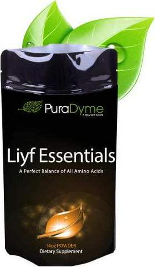 Puradyme Liyf Essential Amino Acid Protein Powder and Dietary Supplement - 14 ounces. Formulated for Promotion of Energy and Longevity