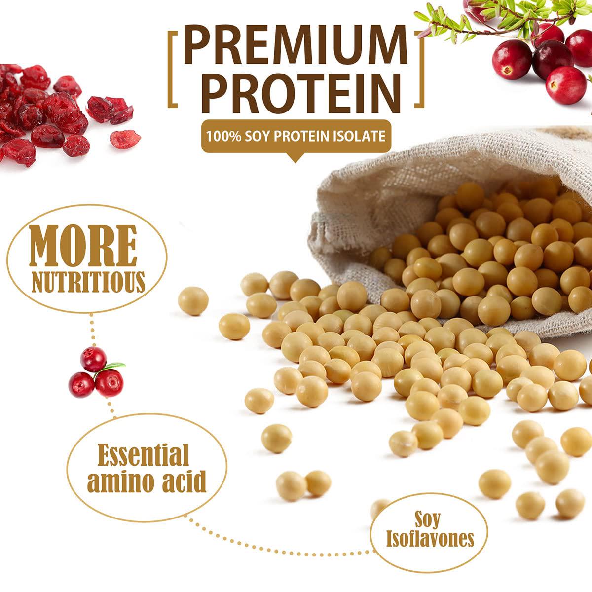 PureFit Protein Crisp Bar, Cranberry Almond, Plant Based, Low Calorie, Gluten Free, Non-GMO, Kosher, Tasty - 12g High Protein Snacks- 1.4oz (6 Count)