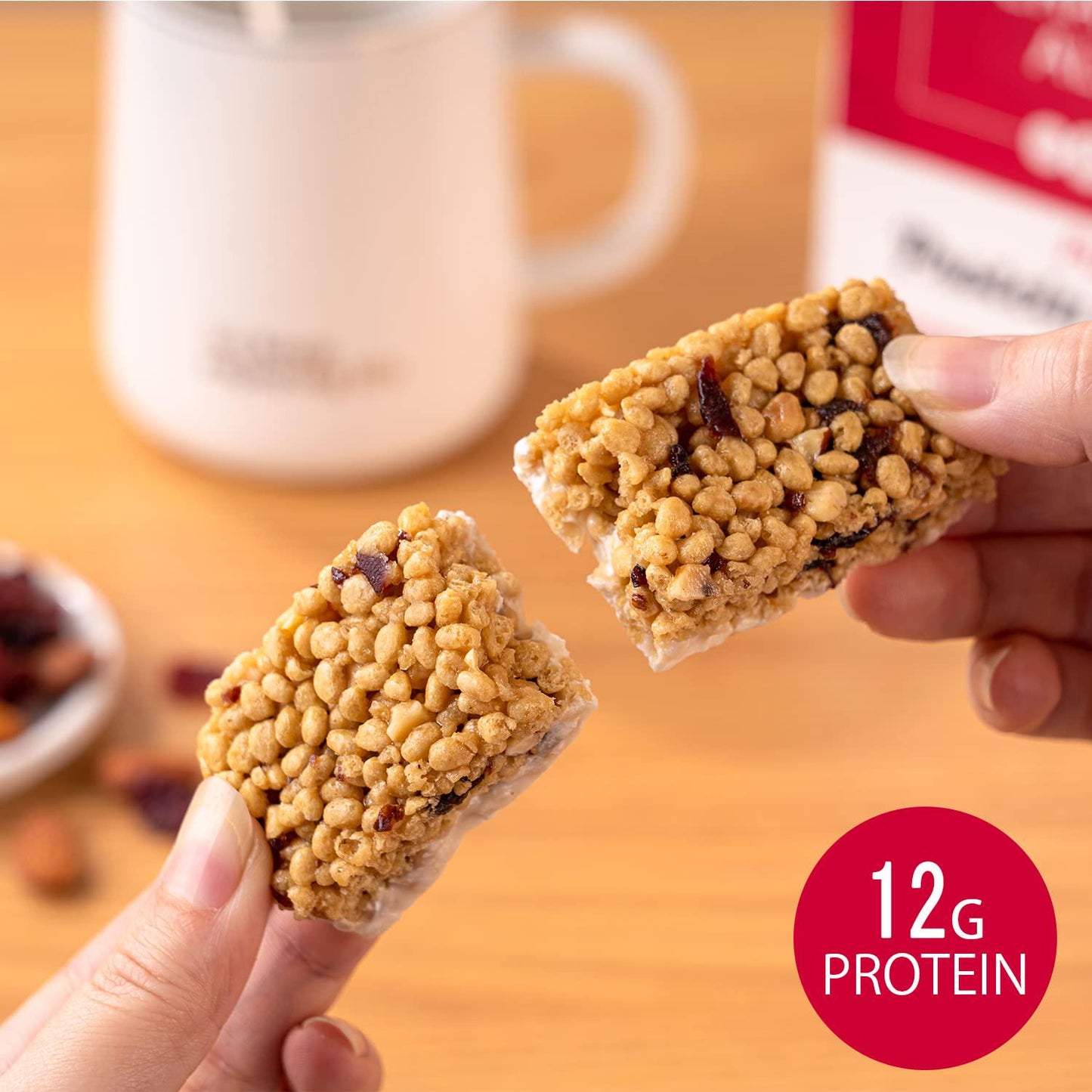 PureFit Protein Crisp Bar, Cranberry Almond, Plant Based, Low Calorie, Gluten Free, Non-GMO, Kosher, Tasty - 12g High Protein Snacks- 1.4oz (6 Count)