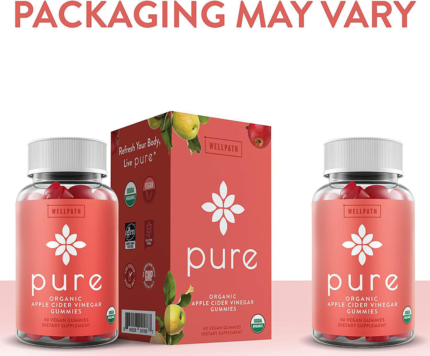 Pure Apple Cider Vinegar Gummies - with Raw, Organic, Unfiltered ACV from The Mother - Gummy Alternative to Apple Cider Vinegar Capsules, Pills, Tablets - Detox, Cleanse Support, Immunity