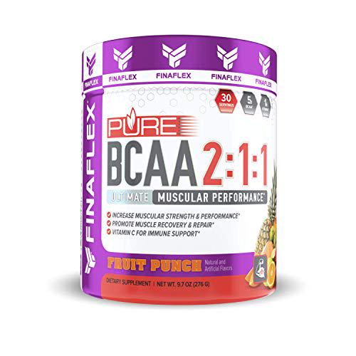 Pure BCAA 2:1:1 Ultimate Muscular Performance, Increase Muscular Strength and Performance, Promotes Muscle Recovery and Repair, Supports Lean Muscle Mass (231 Grams, Fruit Punch)