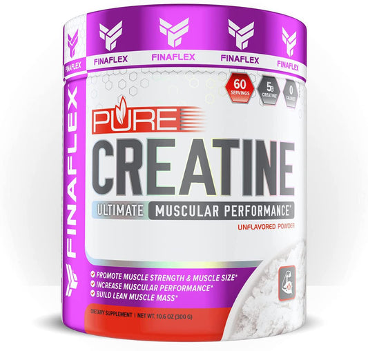 Pure CREATINE Powder Micronized Monohydrate, Build Lean Muscle Mass, Muscular Performance, Increase Size 5g Serving (Optimum Level), 60 SVG