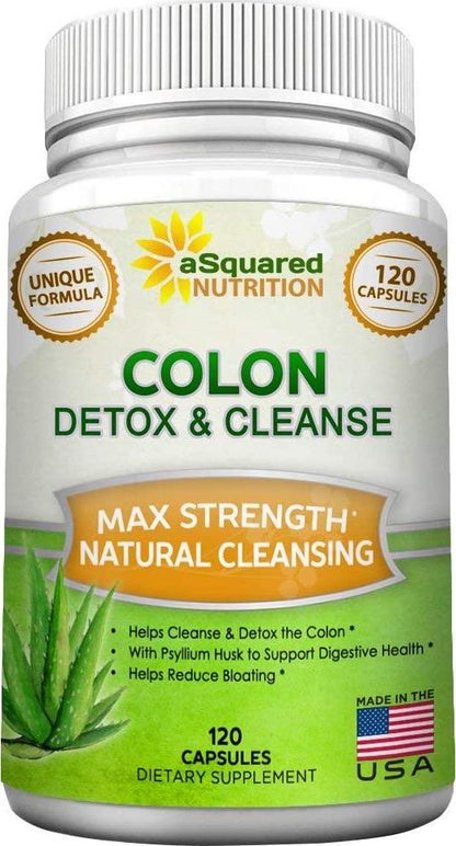 Pure Colon Cleanse for Weight Loss - 120 Capsules, Max Strength, Natural Colon Detox Cleanser, Colon Cleansing Diet Supplement Blend for Digestive Health, Diet Pills for Men and Women