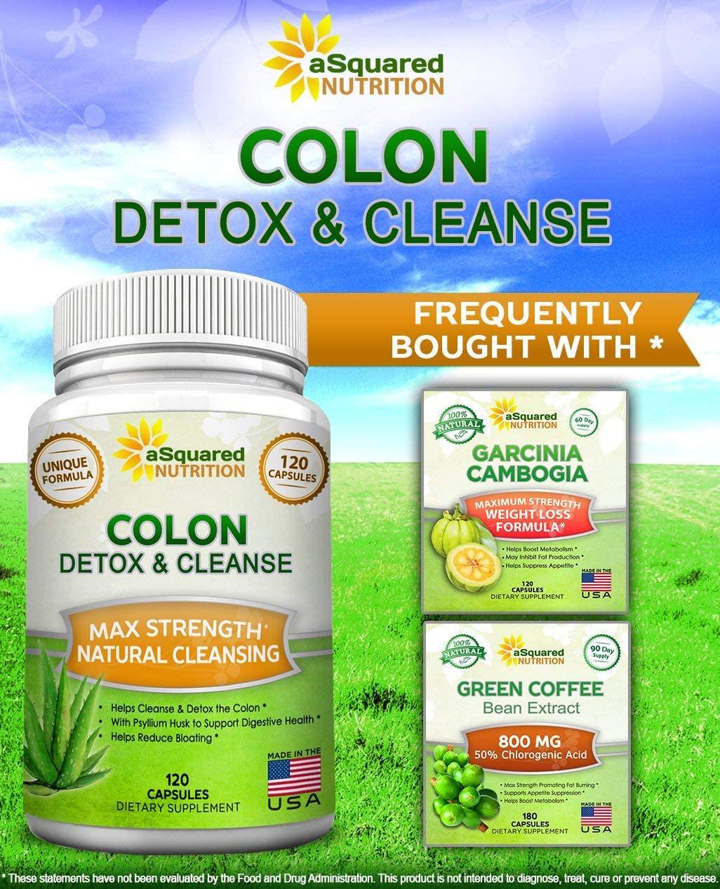 Pure Colon Cleanse for Weight Loss - 120 Capsules, Max Strength, Natural Colon Detox Cleanser, Colon Cleansing Diet Supplement Blend for Digestive Health, Diet Pills for Men and Women