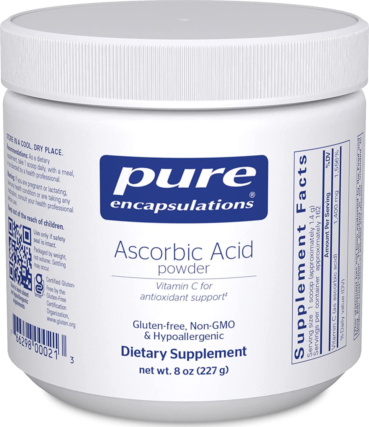 Pure Encapsulations - Ascorbic Acid Powder - Hypoallergenic Vitamin C Supplement for Antioxidant Support* - 8 Ounces