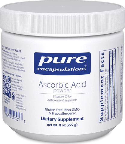 Pure Encapsulations - Ascorbic Acid Powder - Hypoallergenic Vitamin C Supplement for Antioxidant Support* - 8 Ounces