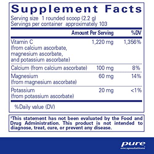 Pure Encapsulations - Buffered Ascorbic Acid Powder - Vitamin C Supplement for Sensitive Individuals - 8 Ounces