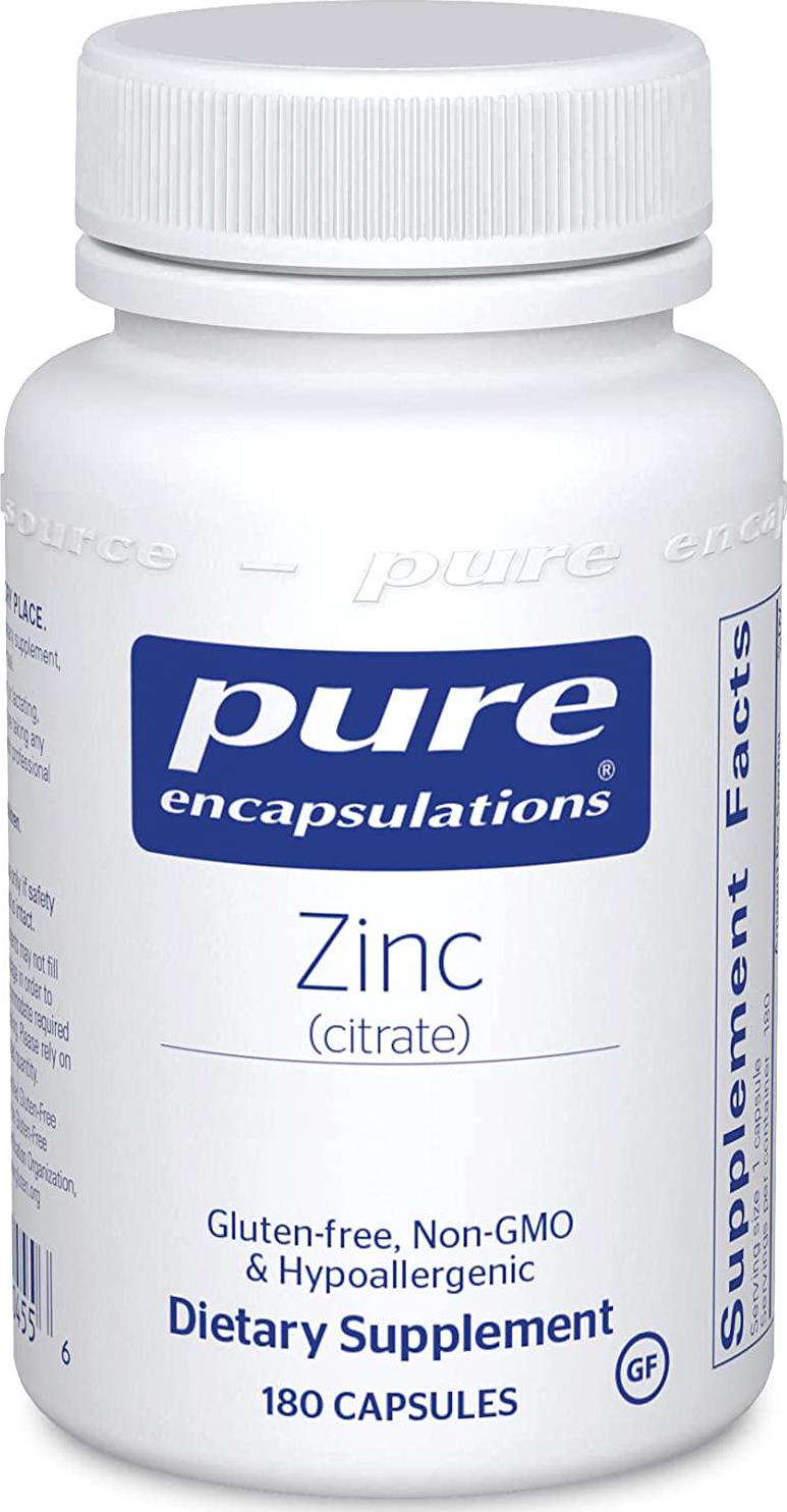 Pure Encapsulations Zinc (Citrate) | Supplement to Support Immune System, Reproductive Health, and Tissue Development and Repair* | 180 Capsules