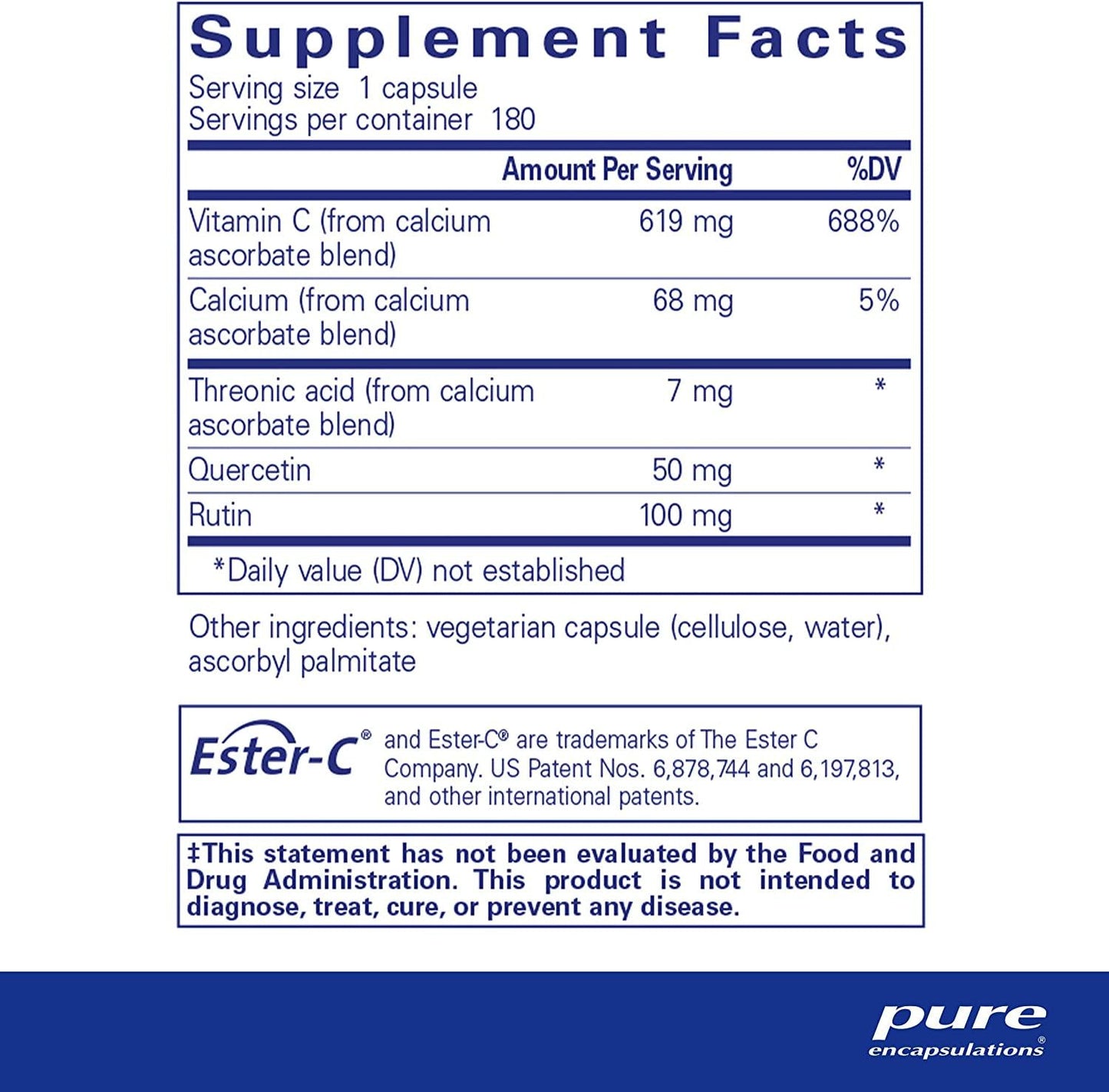 Pure Encapsulations Essential-C and Flavonoids | Vitamin C Supplement for Antioxidant, Immune and Vascular Support* | 180 Capsules