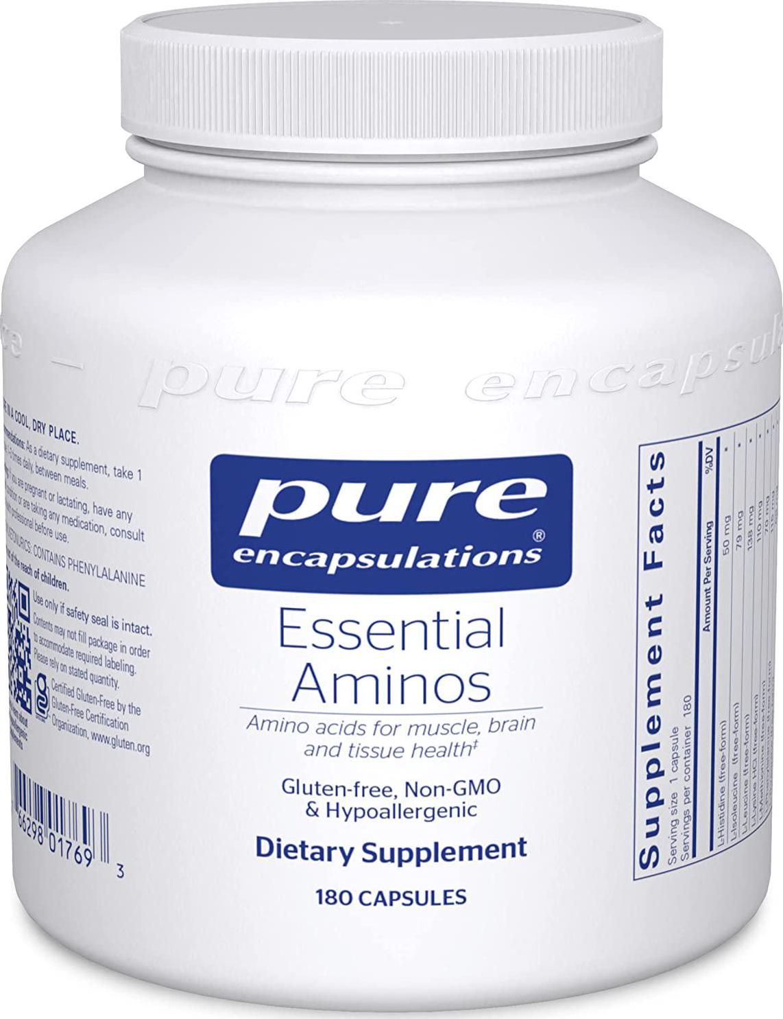 Pure Encapsulations Essential Aminos | Amino Acid Supplement for The Brain and Muscle Recovery* | 180 Capsules