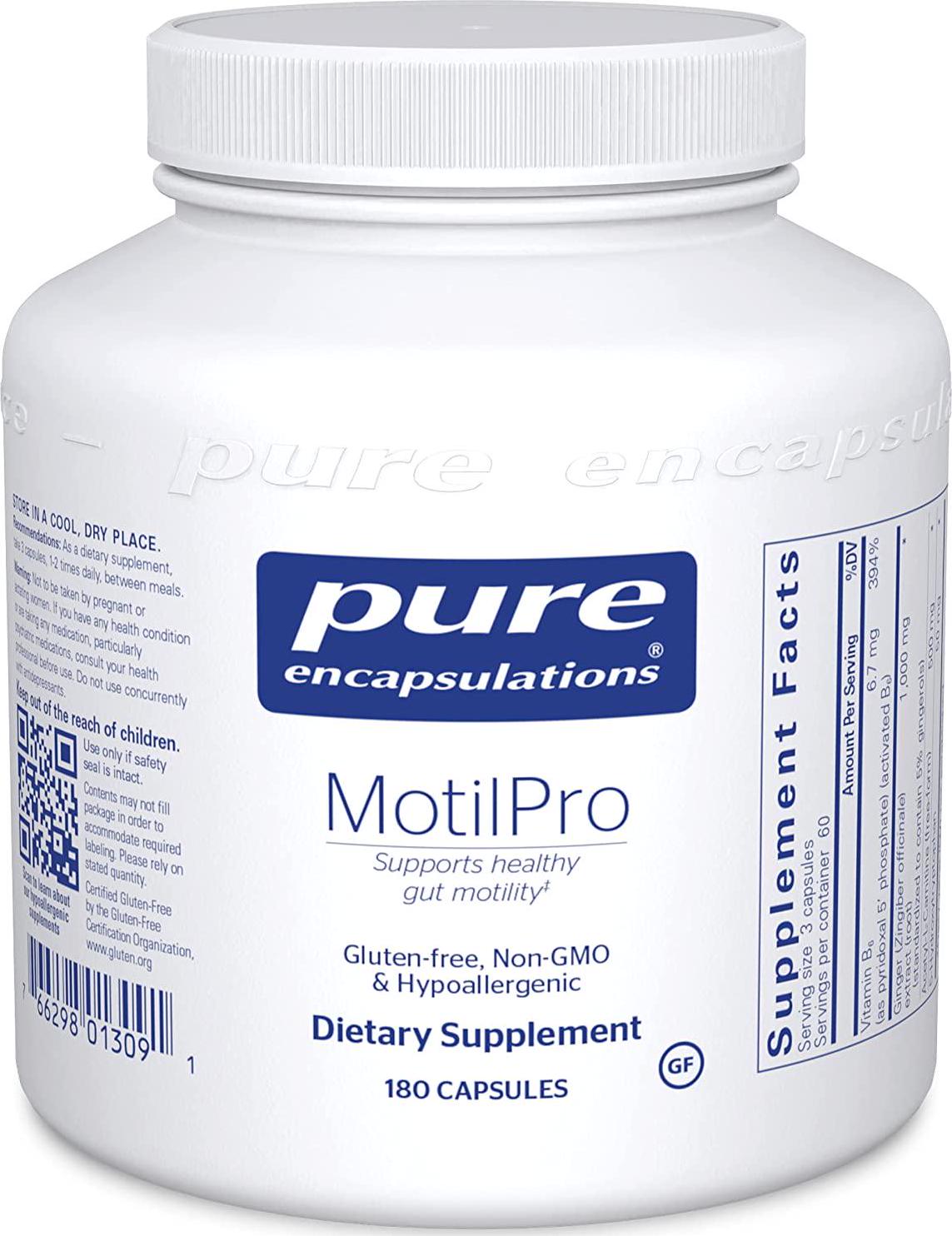 Pure Encapsulations MotilPro | Hypoallergenic Dietary Supplement to Promote Healthy Gut Motility* | 180 Capsules