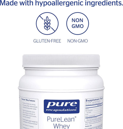 Pure Encapsulations - PureLean Whey - Whey Protein for Healthy Weight Management** - 16.8 Ounces - Natural Vanilla Bean Flavor*