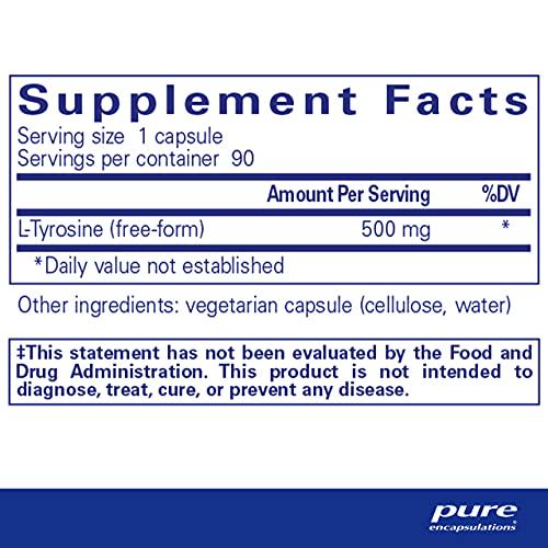 Pure Encapsulations L-Tyrosine | Amino Acid Supplement for Sleep, Thyroid Support, Cognitive Health, and Memory* | 90 Capsules