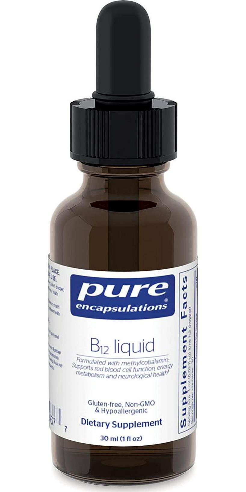 Pure Encapsulations B12 Liquid | 1,000 mcg Vitamin B12 (Methylcobalamin) Supplement to Support Nerves, Immune Health, Energy, and Cognitive Function* | 1 fl. oz.
