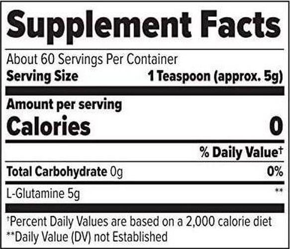 Pure GLUTAMINE, Ultimate Muscle Recovery Powder, Promote Recovery and Restoration, Support Positive Nitrogen Balance, Prevent Muscle Breakdown (300 Gram, UNFLAVORED)