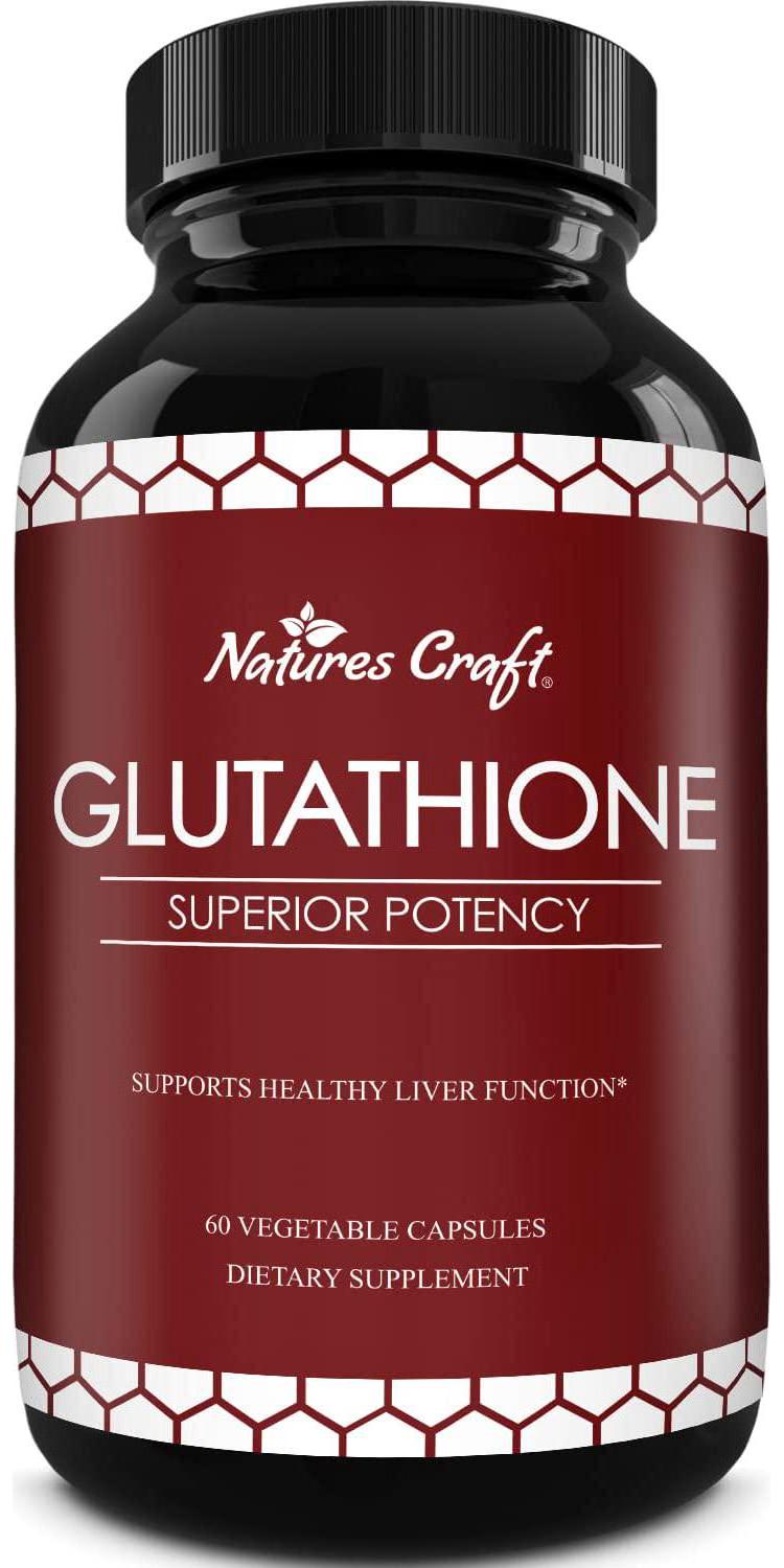 Pure Glutathione Supplement Natural Skin Whitening Pills for Men and Women Pure Antioxidant for Anti Aging Benefits 500 mg Reduced Form Glutathione with Milk Thistle Extract 60 Caps