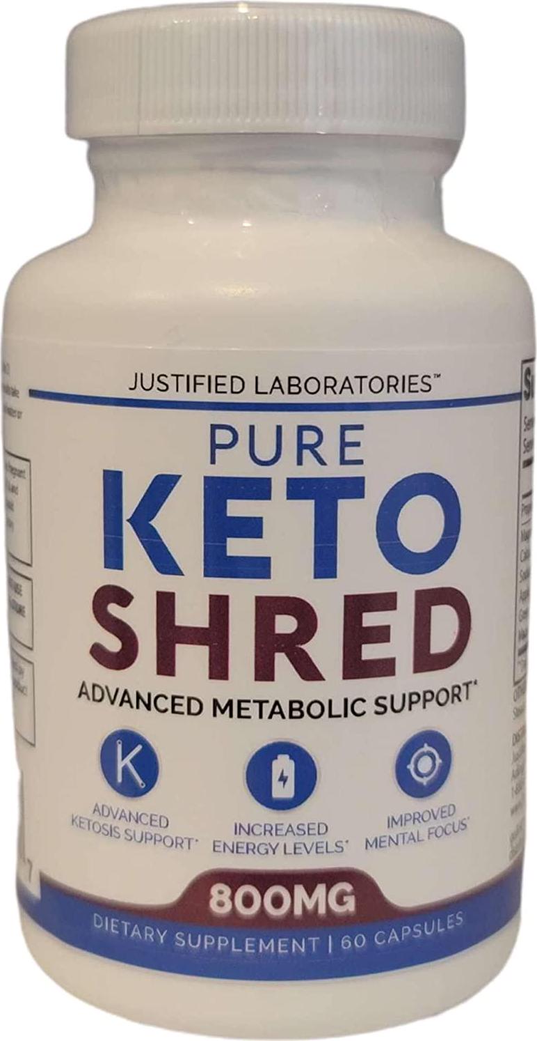 Pure Keto Shred Advanced BHB Ketogenic Supplement Exogenous Ketones Ketosis for Men Women 60 Capsules