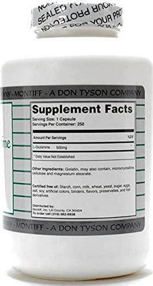 Pure L Glutamine 500 mg 250 caps