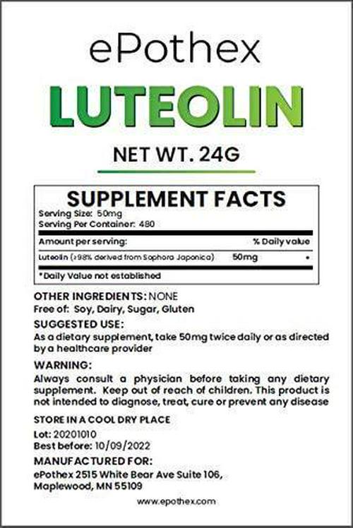 Pure Luteolin Powder 24 Grams