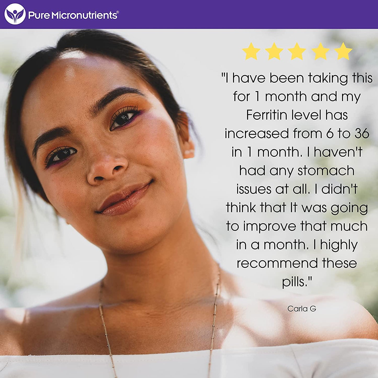 Pure Micronutrients Iron Plus Supplement, Natural Ferrous Chelate, Bisglycinate 25mg + Vitamin C, B6, B12, Folic Acid, 120 Count