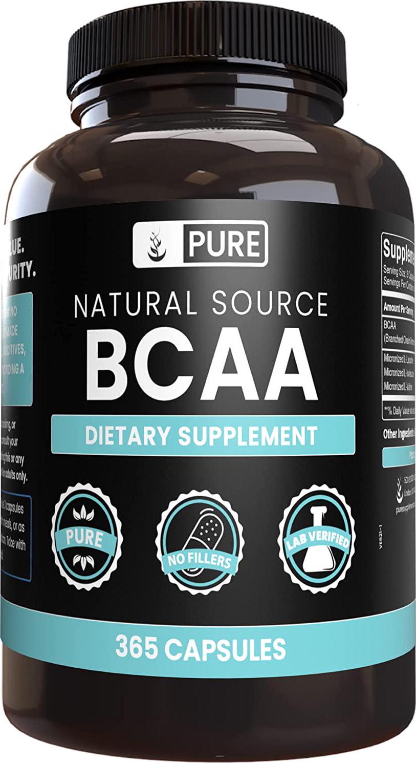 Pure Original Ingredients BCAA (365 Capsules) No Magnesium Or Rice Fillers, Always Pure, Lab Verified