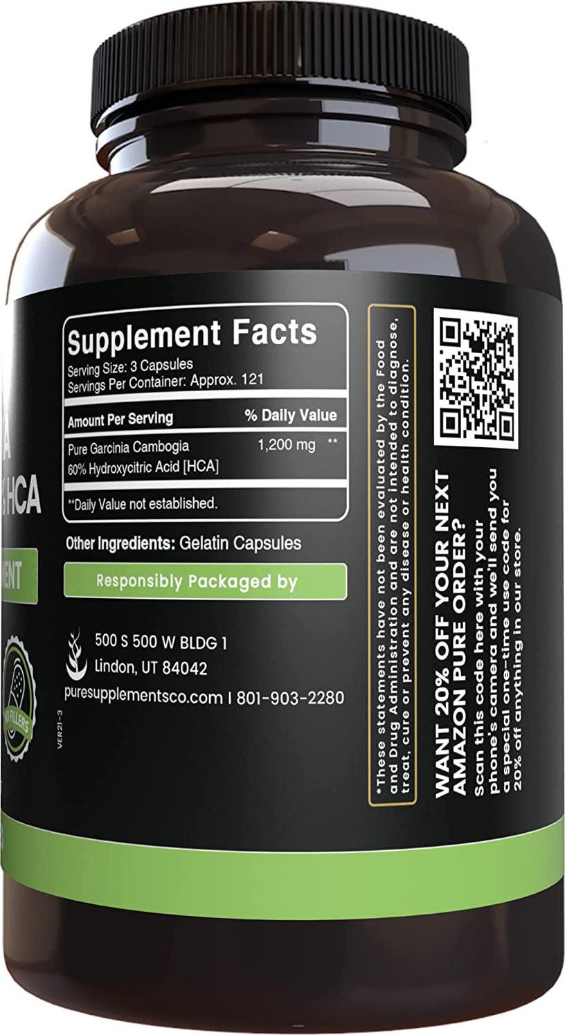 Pure Original Ingredients Garcinia Cambogia (365 Capsules) No Magnesium Or Rice Fillers, Always Pure, Lab Verified