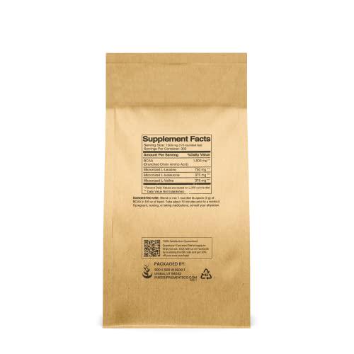 Pure Original Ingredients Unflavored Instantized BCAA (1lb) Powder, Branched Chain Essential Amino Acids, Supplement