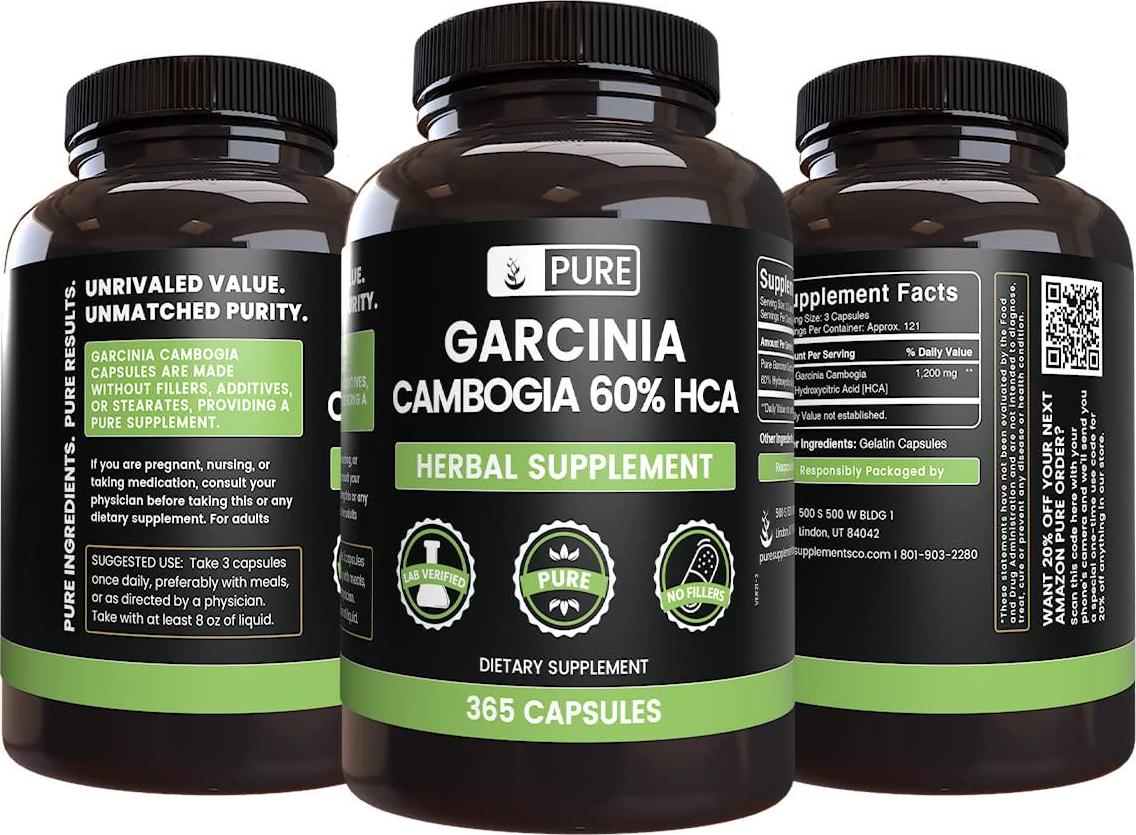 Pure Original Ingredients Garcinia Cambogia (365 Capsules) No Magnesium Or Rice Fillers, Always Pure, Lab Verified