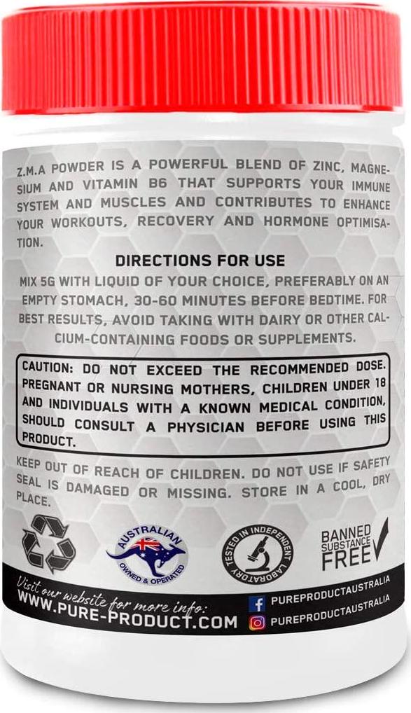Pure Product Australia Z.M.A Powder, 200 grams.