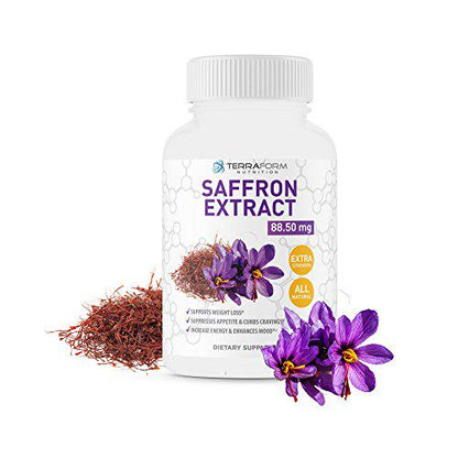 Pure Saffron Extract Best Natural Appetite Suppressant, Supports Healthy Weight Loss for Women and Men 88.5mg of Pure Saffron Extract Made in USA 1 Month