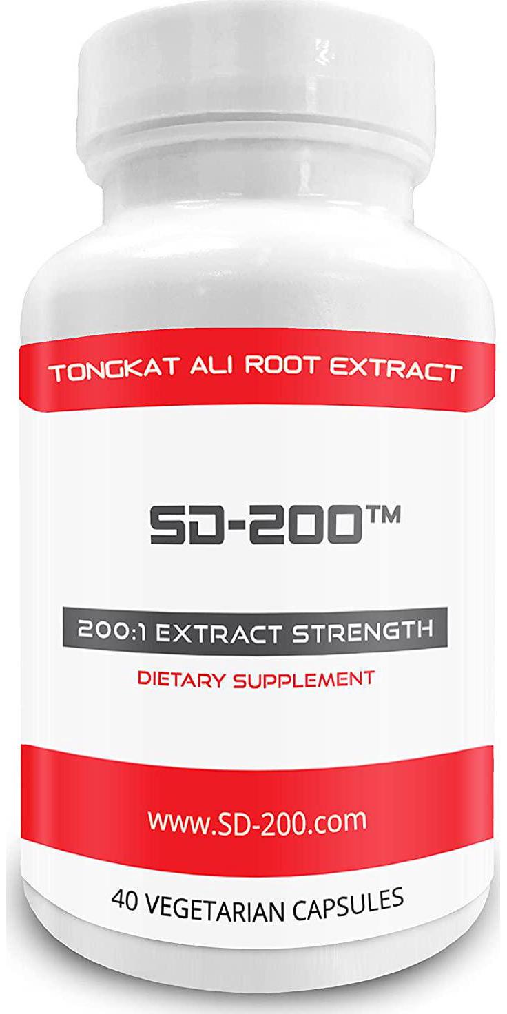 Pure Science SD-200 Tongkat Ali Extract - 200:1 Extract Plus 2% Eurycomanone - 60 Vegetarian Capsules