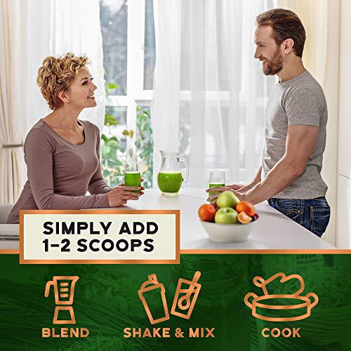 Pure Super Greens Powder Green Juice Powder with 7 Super Greens to Boost Energy, Digestion, pH Balance, Detox Natural, Healthy Superfood Powder Drink Mix by Bright Horizon Health, 8oz