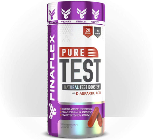 Pure Test, Ultimate Test Booster, Support Testosterone Levels Naturally, Pure DAA, D-Aspartic Acid, Increase Strength and Endurance, 120 Capsules