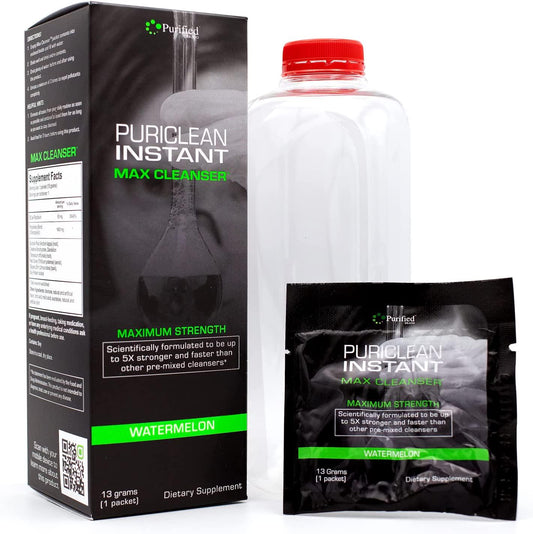 Puriclean Instant MAX Cleanser - Maximum Strength - 13 Grams of Powder Cleanser - 5X Stronger and Faster Than Other Pre-Mixed Cleansers - Watermelon Flavor (1 Pack)