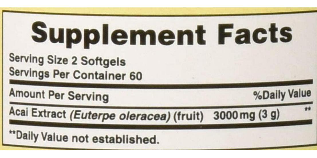 Puritans Pride Triple Strength Acai 3000 Mg, 120 Count