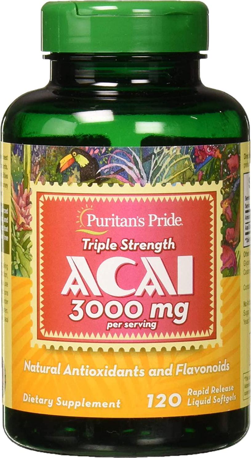 Puritans Pride Triple Strength Acai 3000 Mg, 120 Count