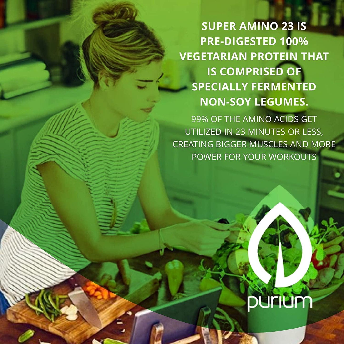 Purium Super Amino 23 - 150 Vegan Tablets - BCAA and Essential Amino Acid Dietary Supplement, Pre Workout, Recovery Aid, May Help Build Muscle - Gluten Free - 30 Servings