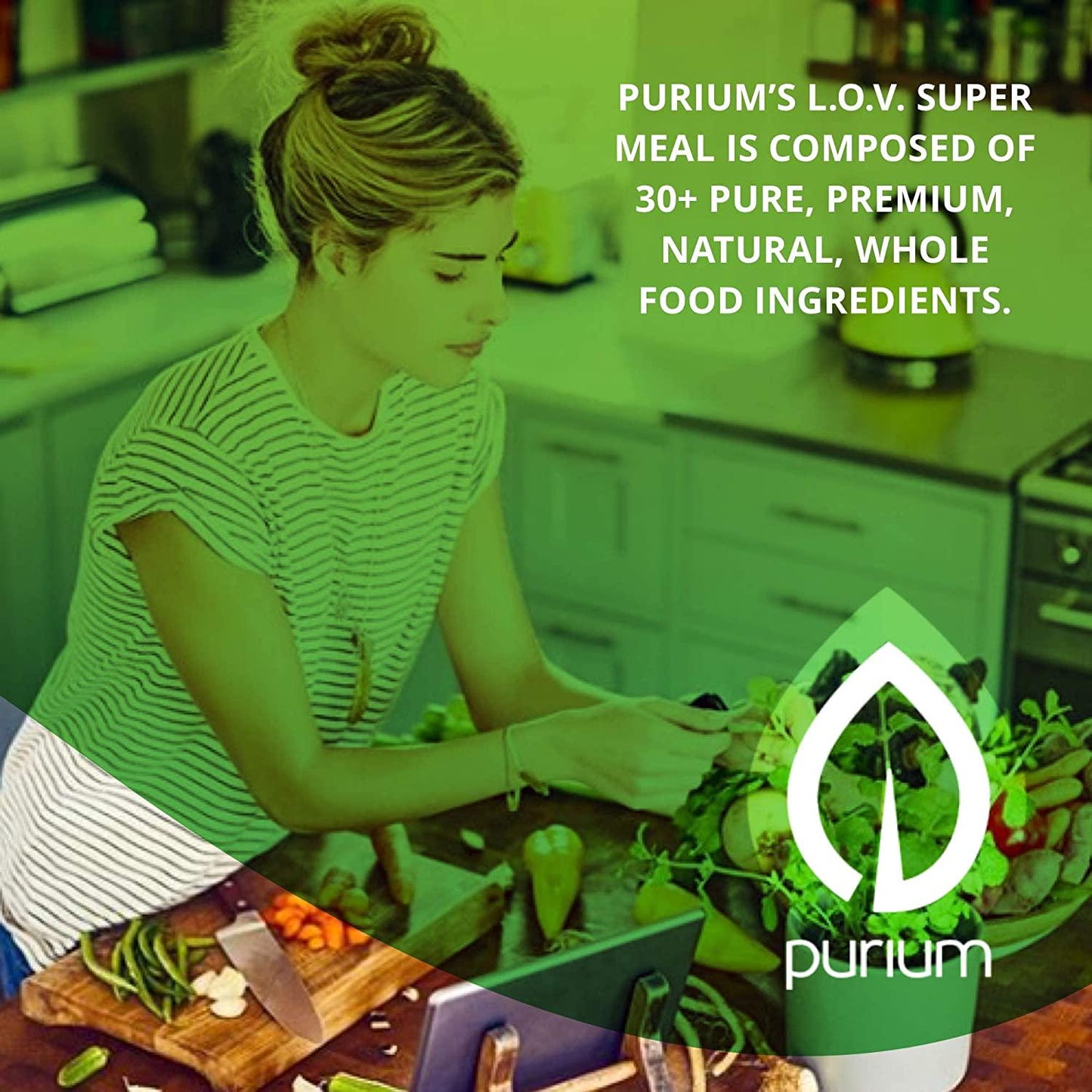 Purium Super Meal L O V - 1386 grams - Live Organic Vegan Meal Replacement Shake, Whole Food Protein Powder, May Support Weight Loss - Vegetarian, Gluten Free - 30 Servings