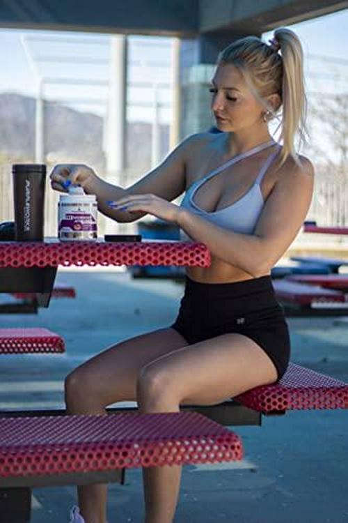 PurpleWorks Pre-Workout, Pre-Workout for Men and Women, Made in USA, Vitamin D for Muscle and Immune Health, Creatine and Beta-Alanine for Strength, Caffeine and B Vitamins for Energy and Focus, Pink Lemonade